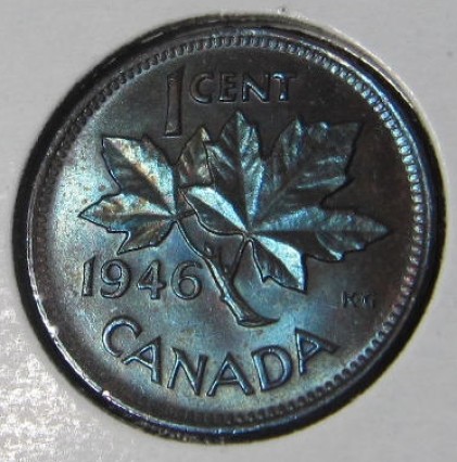 Canada-1946-Toned-1-Cent-For-My-Collection